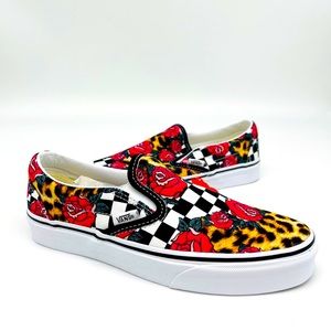 black with roses vans